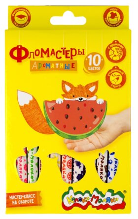 Фломастеры 10цв Ароматные утолщенные аромат кругл корп легкосмыв ФАКМ10