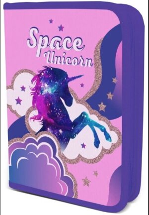 Пенал книжка  1 секц 20х13х4см Розовый единорог внутри откид клапан SKJB-UTD-031
