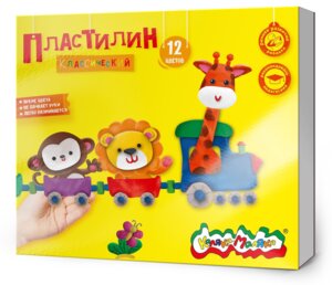 Пластилин 12цв 240г асс со стеком ПКМ1220