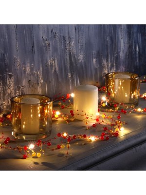 НИТЬ ROSA DCR. 2 м, с насад. "Гранатовый браслет", IP20, LED-20-3V, ААх2 (не в ком), Т/БЕЛЫЙ   10724