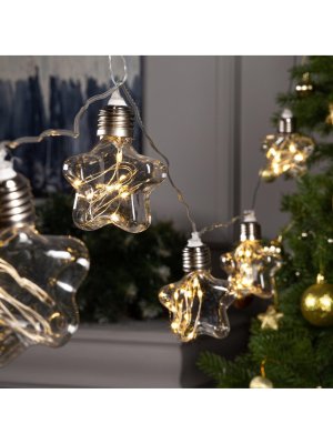 НИТЬ ROSA. 3 м, с насад. “Лампочки звездочки” 8 см, IP20, Н.С. LED-80-12V, 8 режимов,Т/БЕЛЫЙ 6929859