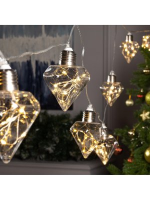 НИТЬ ROSA. 3 м, с насад. “Лампочки кристалл” 5 см, IP20, Н.С. LED-80-12V, 8 режимов, Т/БЕЛЫЙ 6929870