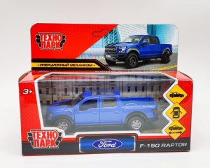 Машина металл FORD F150 RAPTOR 12 см двери багаж инерц синий кор F150RAP-12-BU 