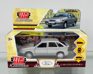 Машина металл LADA-2114 SAMARA 12 см двери багаж инерц серебрист кор 2114-12-SR
