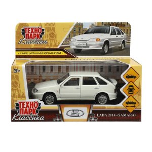Машина металл LADA -2114 SAMARA 12 см двер баг ин белый кор 2114-12-WH