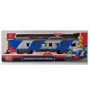 Модель пластик свет звук СКОРОСТНОЙ ПОЕЗД 32,5 см двери 4 кноп син кор ELTRAINLAST-30PL-BUGY