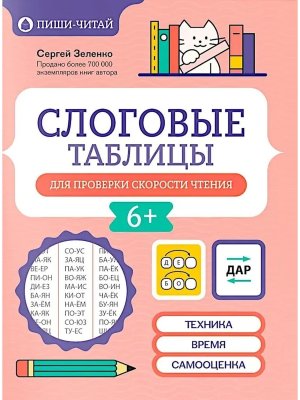 Слоговые таблицы для проверки скорости чтения