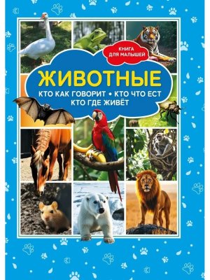 Животные Кто как говорит Кто что ест Кто где живет Книга для малышей