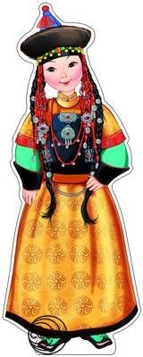 Плакат фигурный Девочка в бурятском костюме Ф-9409
