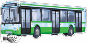 Плакат фигурный мини Машина автобус ФМ1-10413