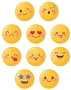 Комплект медалек смайликов 10 шт в компл КМ-15143 