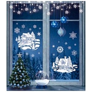 Оформительская наклейка Новогодние домики НМТ1-15333