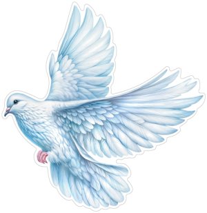 Плакат фигурный мини Голубь левый ФМ1-17167
