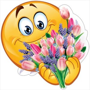 Украшение Смайл с тюльпанами