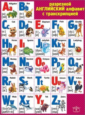 Плакат Английский алфавит с транскрипцией 0800994