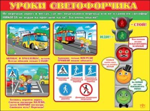 Плакат Уроки светофорчика