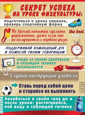 Плакат Секрет успеха на уроке физкультуры