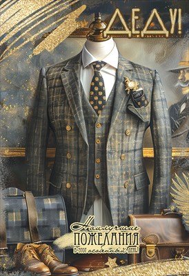 Открытка Деду Наилучшие пожелания