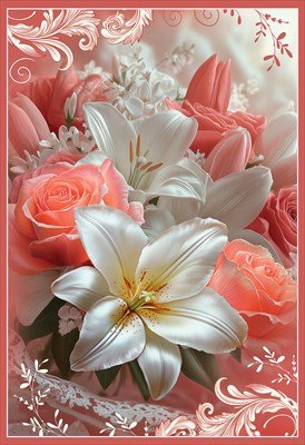 Открытка Без надписи Лилии жен