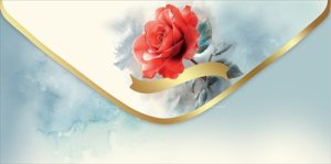 Конверт Без надписи Красная роза жен