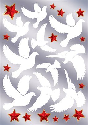 Оформительская наклейка двусторонняя Голуби 5.0000440