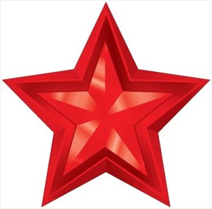 Украшение на скотче Звезда красная 3000922