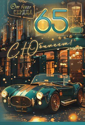 Открытка С Юбилеем 65 От всего сердца муж