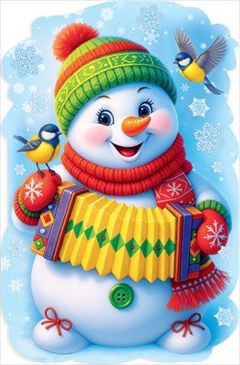 Плакат фигурный Снеговик с гармошкой 5.0001503