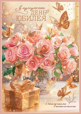 Открытка В прекрасный День Юбилея с карманом жен 5.0001414