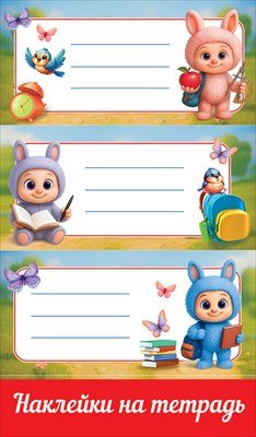 Наклейки на тетрадь Милые ушастики 5.0001580