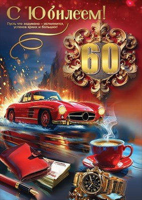 Открытка С Юбилеем 60 муж 5.0000547