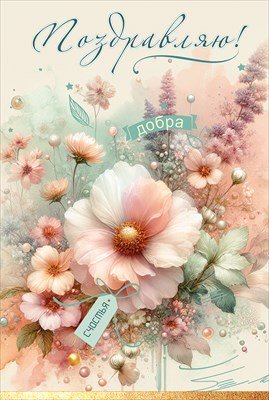 Открытка Поздравляю Добра Счастья жен 5.0001937
