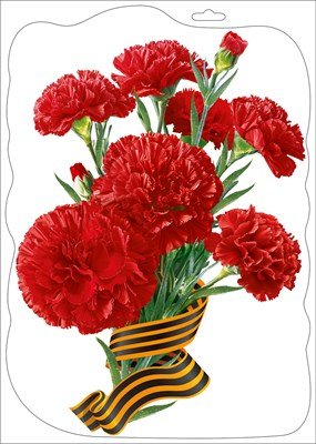 Оформительская наклейка Гвоздики с георгиевский лентой 5.0002488
