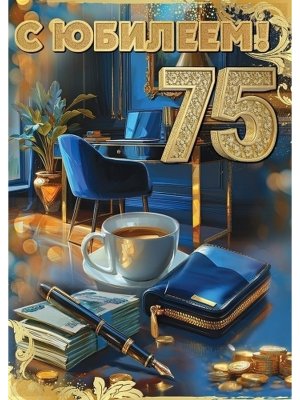 Открытка С Юбилеем 75 муж 5.0000792