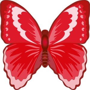 Украшение на скотче Бабочка красная 5.0002812