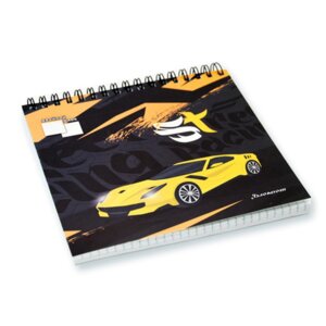 Блокнот 80л А6 Желтое авто на гребне С9110-01