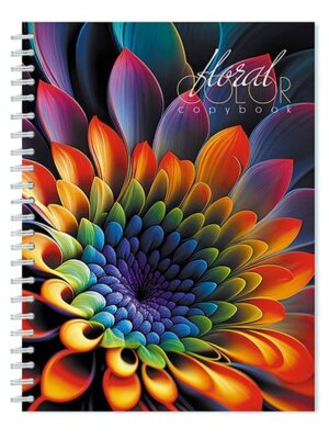 Тетрадь 48л Клетка Золотой цветок на гребне С0245-133