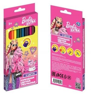 Карандаши 12цв Барби трёхгран CPT12-65500-BRB