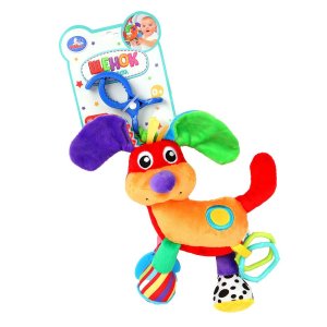 Умка Текстильная игрушка погремушка Собачка подвеска с вибрацией RV-D4 (125)