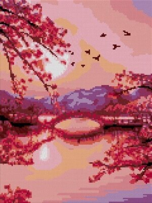 Алмазная мозаика 30х40 см Умиротворение полн заполнение Ам-025