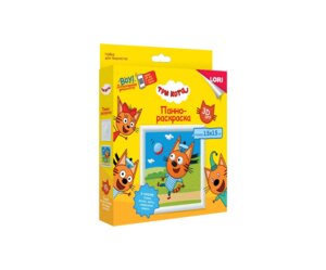 Панно раскраска 3DArt Три кота Коржик с мячом Ипк-006