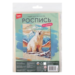 Роспись по дереву Картина Полярный медведь Фр-023