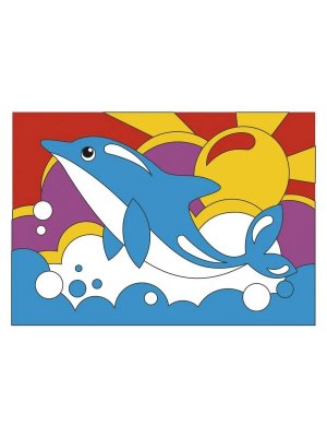 Картина по номерам детская Радостный дельфин холст на подрамнике 20*30 Рхд-009 