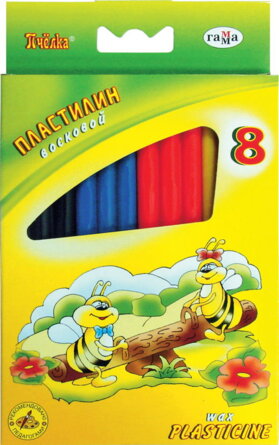 Пластилин  8цв Пчелка восковой 280038Н
