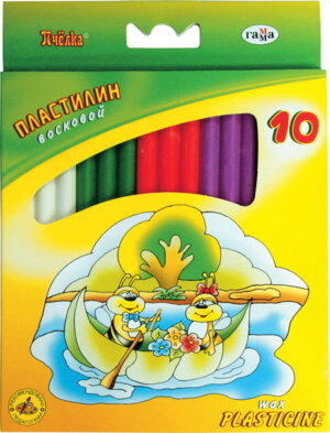 Пластилин 10цв Пчелка восковой 280031Н