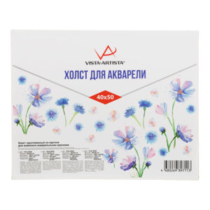 Холст грунтованный на картоне акварельный 40х50см 100% хлопок VCA-4050
