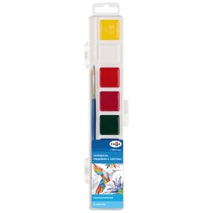 Акварель 8цв Медовая Классическая с кистью NEW 291020202