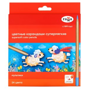 Карандаши 24цв Мультики супермягкие 4мм 80220218