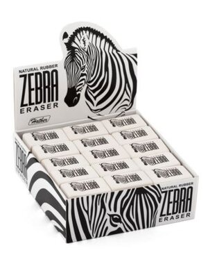 Ластик из каучука Zebra 32х18х8мм в картон дисплей витрине 32BL_14231