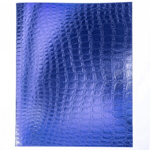 Тетрадь  48л Клетка Бумвинил METALLIC CROCO Синий тисн 48Т5бвВ1